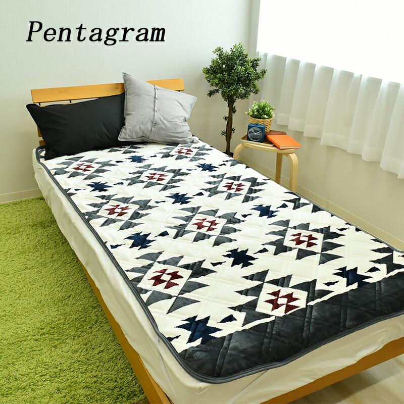 匿名配送 キングサイズ 冬用 あったか フランネル 敷きパッド ベッドパッド フランネル プリント 敷きパッド あったか敷きパッド ワイドキング