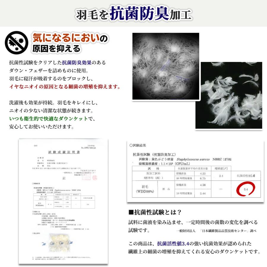 洗える 羽毛ダウンケット ダブル 190×210cm 掛け布団 抗菌防臭加工 防ダニ_5