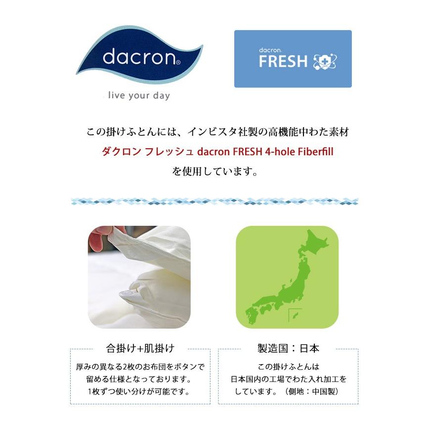 インビスタ ダクロン(R) FRESH 7穴 中わた 2枚合わせ 掛け布団 オール 