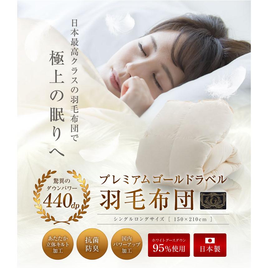 羽毛布団 ダウンパワー440dp以上 プレミアムゴールドラベル 羽毛布団 ダウンパワー440dp以上 プレミアムゴールドラベル