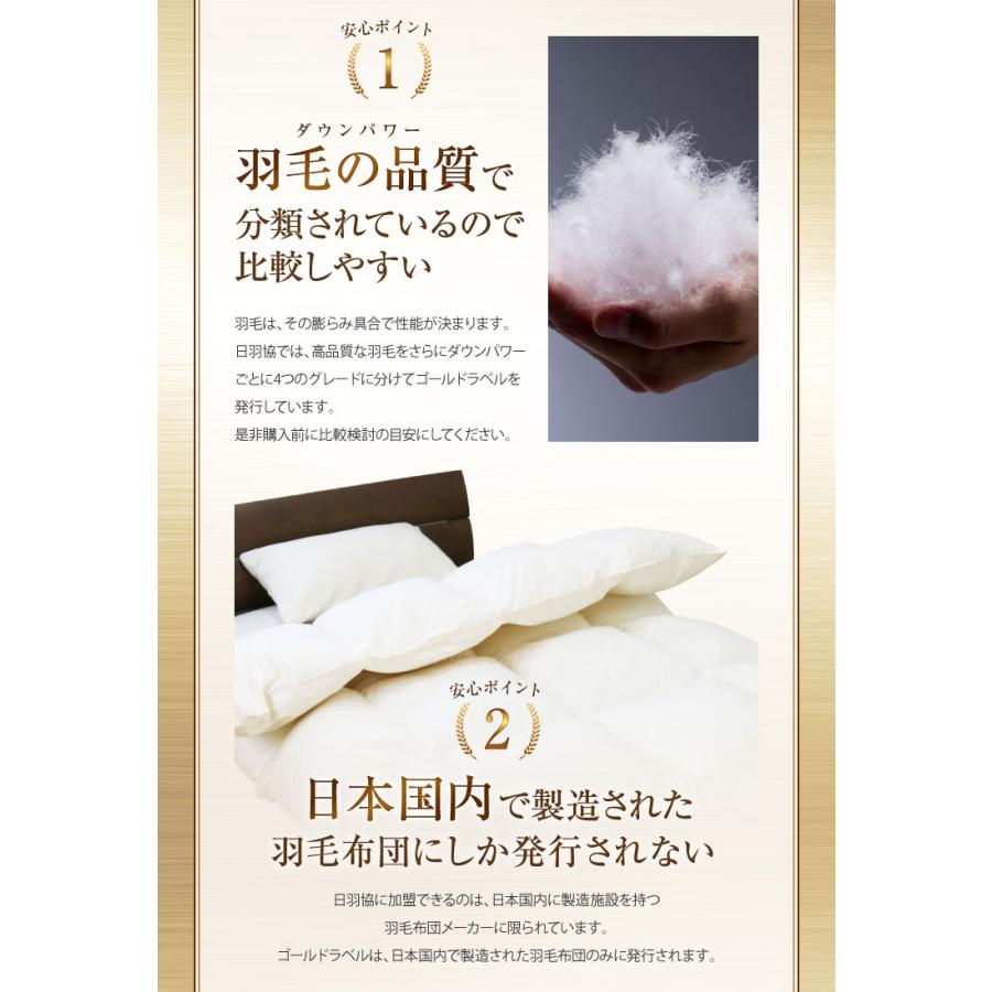 羽毛布団 ダウンパワー440dp以上 プレミアムゴールドラベル 羽毛布団 ダウンパワー440dp以上 プレミアムゴールドラベル
