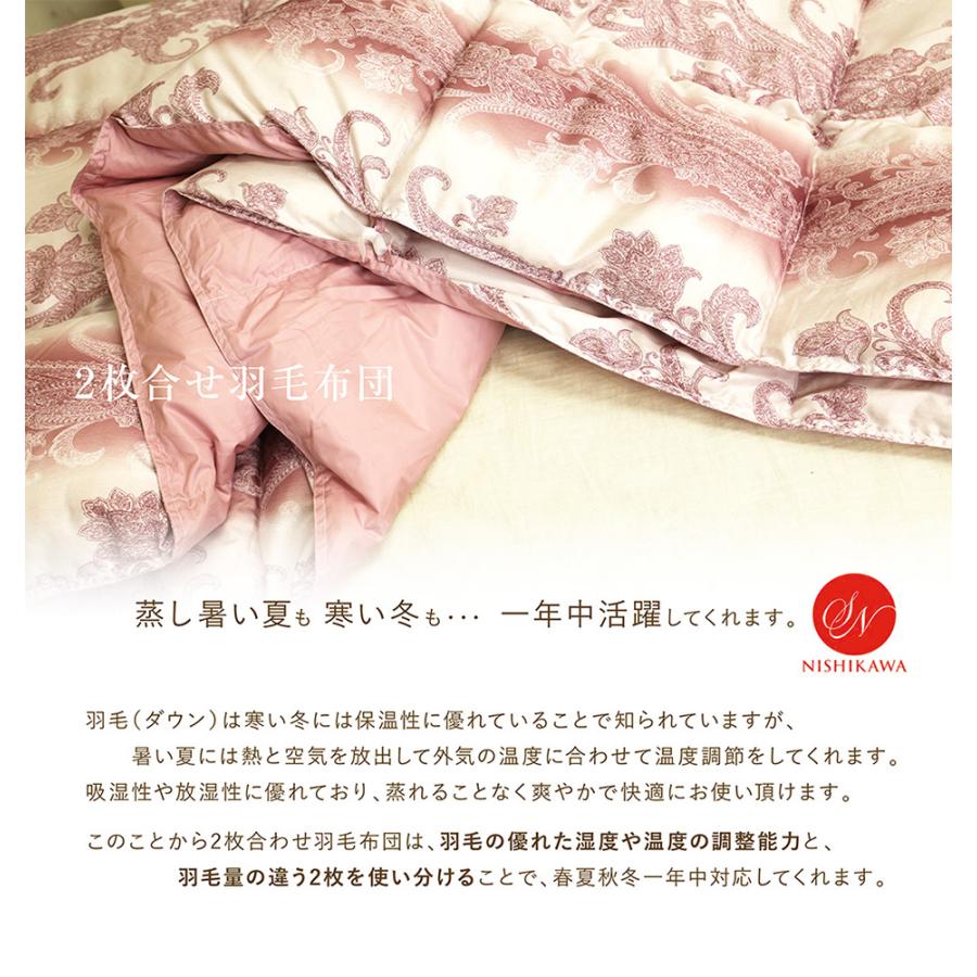 昭和西川 羽毛布団 2枚合わせ 送料無料 シングルロング 150 昭和西川 羽毛布団 2枚合わせ 送料無料 シングルロング 150