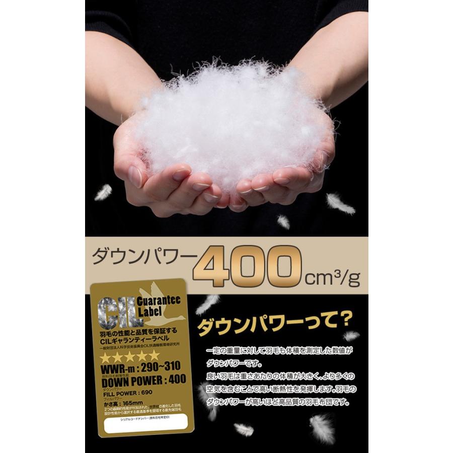 羽毛布団 2層式 CIL ゴールドラベル セミダブルロング 170×210cm
