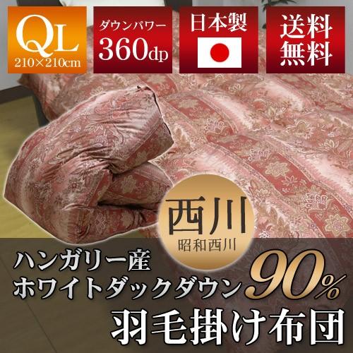 昭和西川 羽毛掛布団 ハンガリーホワイトダック90 昭和西川 羽毛掛ふとん ハンガリー産ホワイトダックダウン90