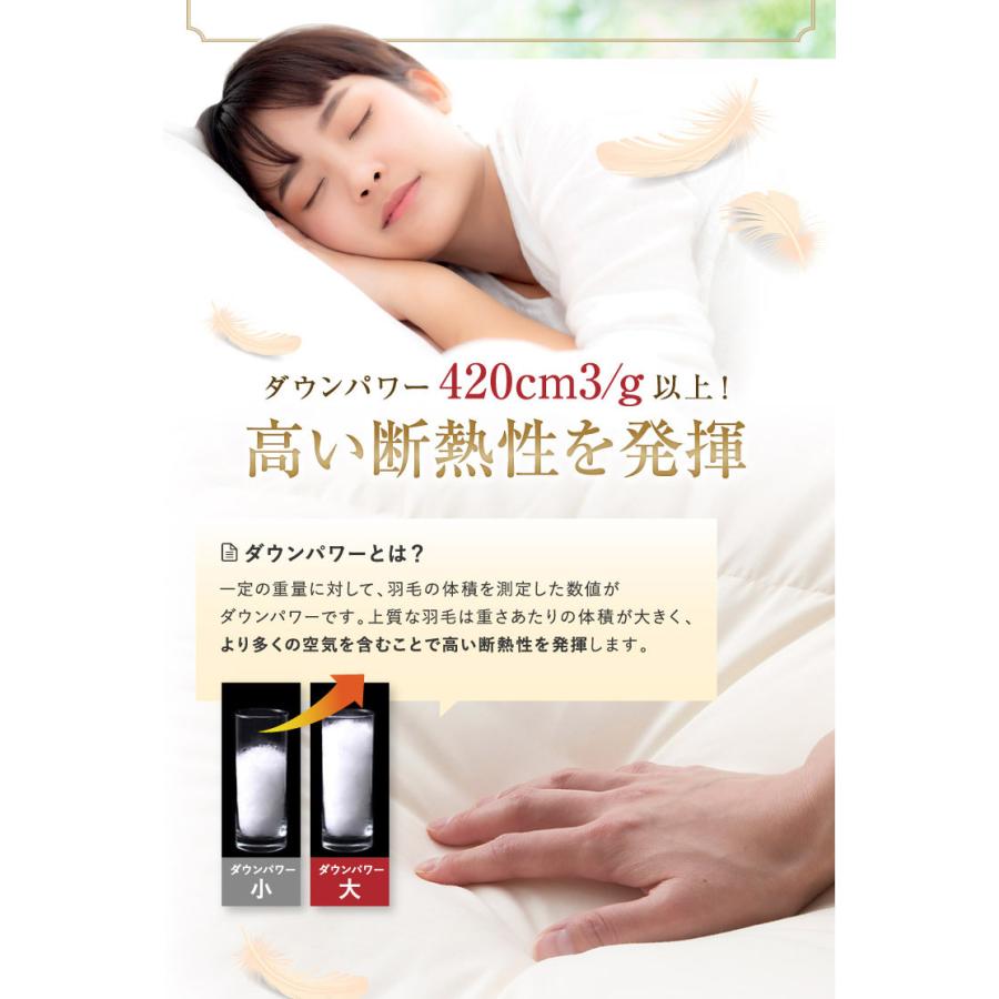 昭和西川 羽毛布団 2枚合わせ クイーンロング 210×210cm ホワイト