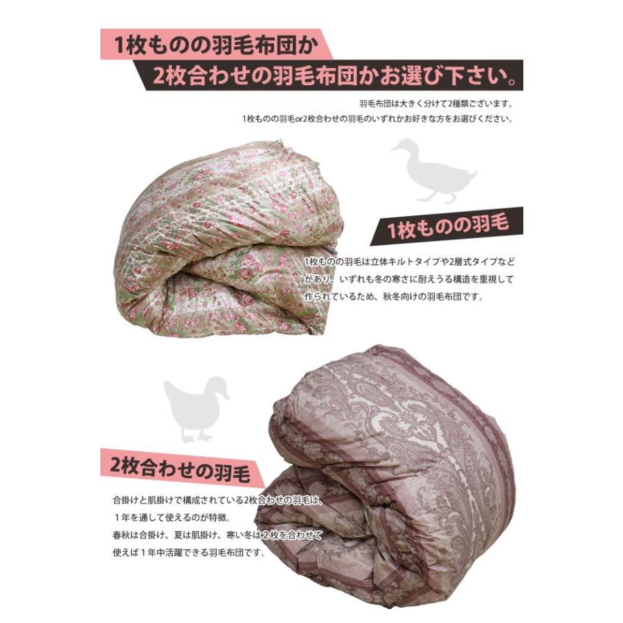 羽毛布団  訳あり  クイーンロング 210×210cm  詰め物 ダウン93％以上   選べる2タイプ  展示品処分_1