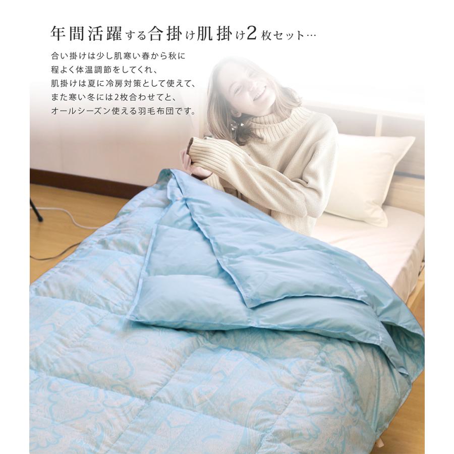 昭和西川 羽毛布団 2枚合わせ 送料無料 シングルロング 150 昭和西川 羽毛布団 2枚合わせ 送料無料 シングルロング 150