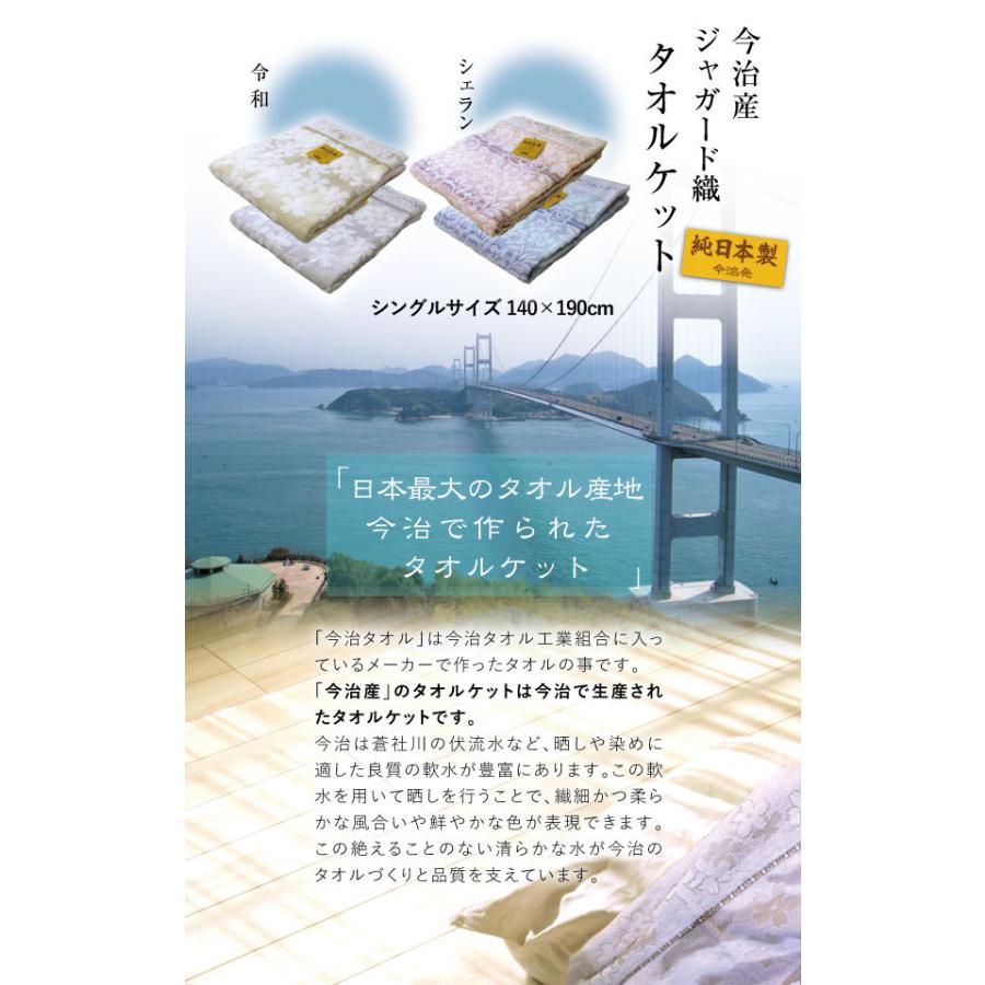 タオルケット 送料無料 シングル 140×190cm 今治発 純日本製