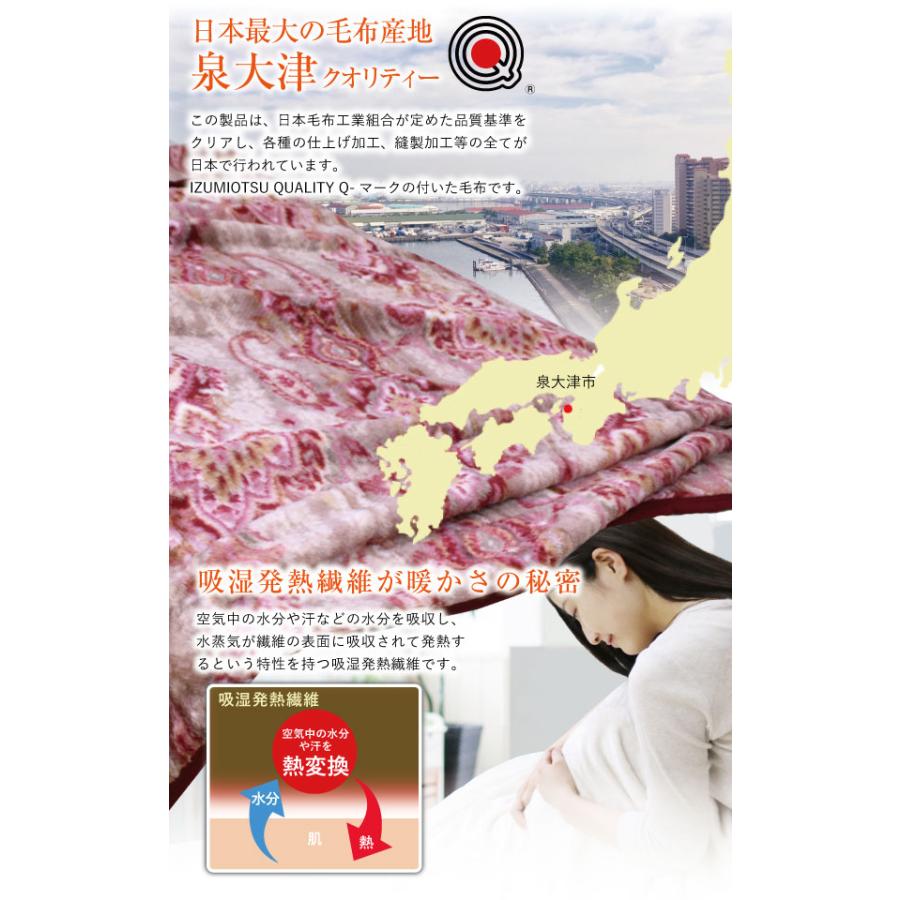 毛布 シングルサイズ140×200cm 発熱ニューマイヤー毛布（MG-1023）日本