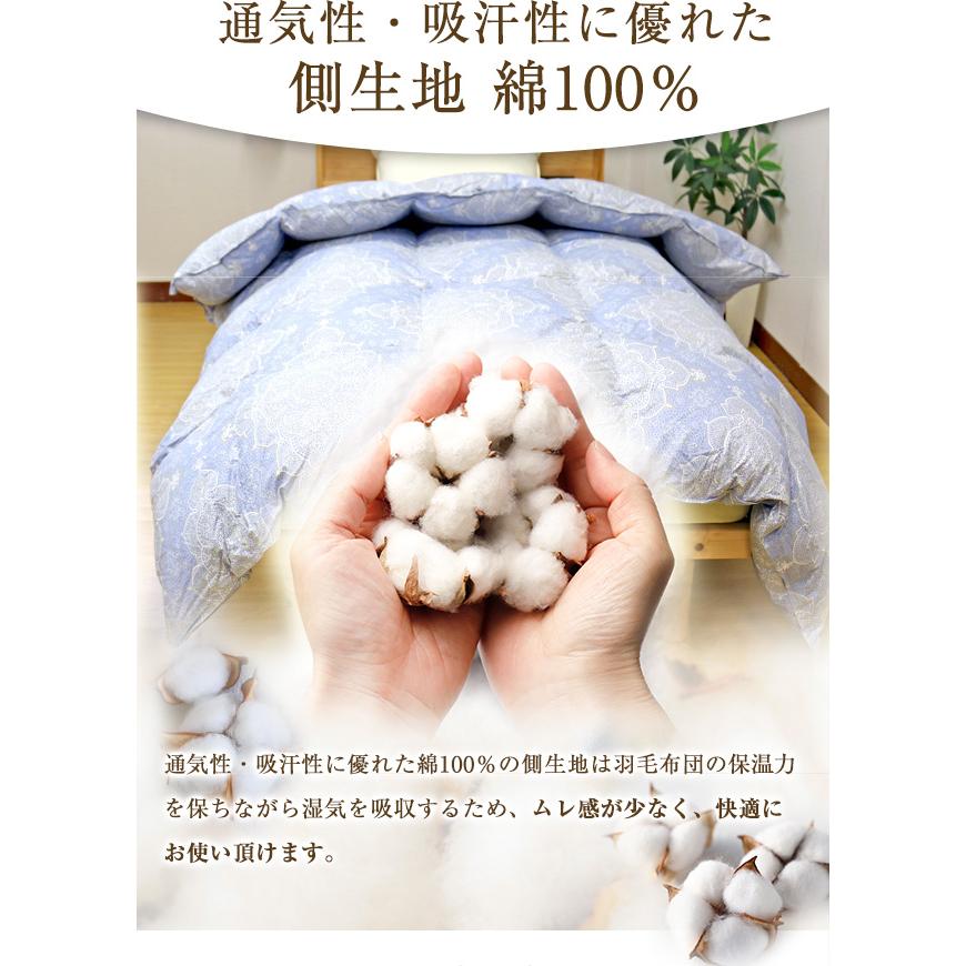 羽毛布団 西川 送料無料 セミダブルロング 175×210cm ホワイトダック