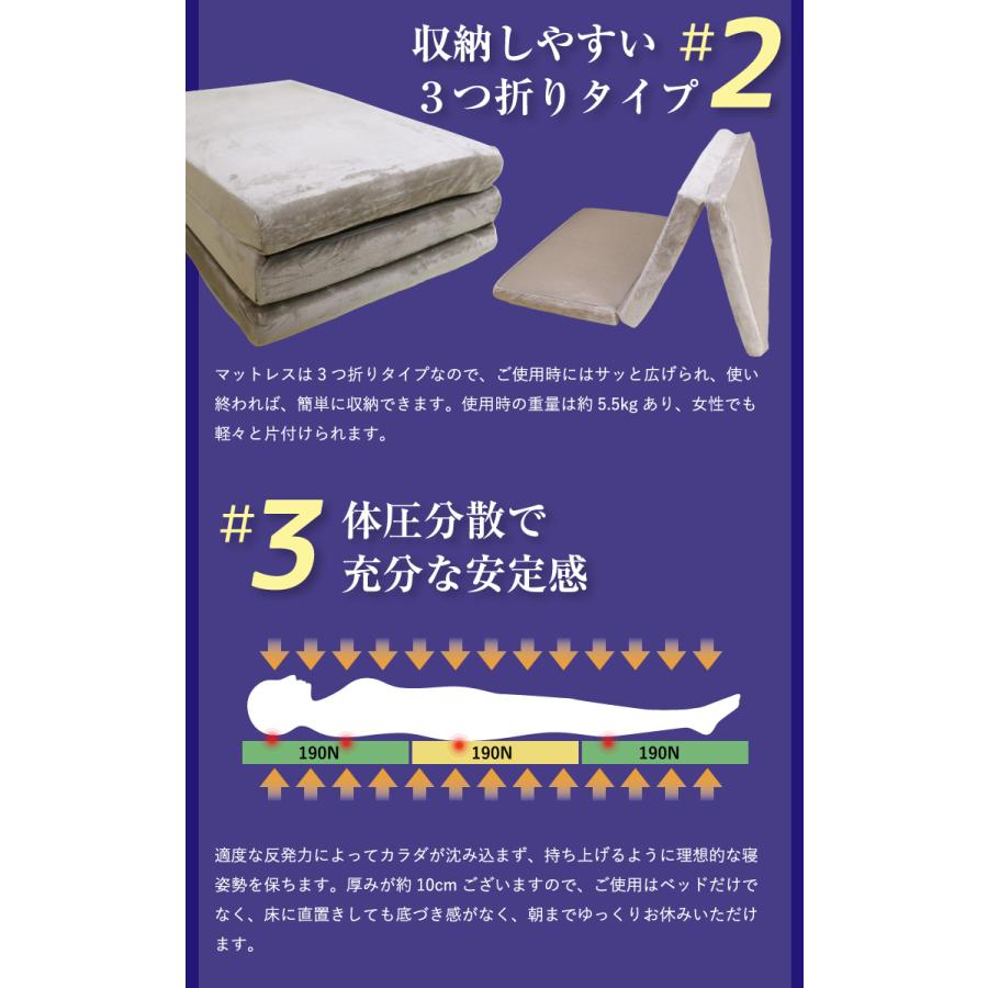 マットレス シングル 約98×200×10cm 高反発マットレスでカラダ全体を