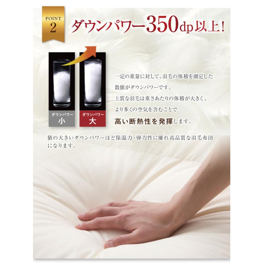 羽毛布団 日本製 2層式 ハンガリー産ホワイトダックダウン93% 1.1kg