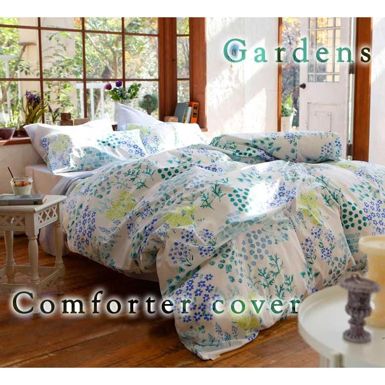 Fab the Home ガーデンズ 掛け布団カバー シングル 150×210cm 綿100％ 花柄 フラワー 白 ピンク 青 ブルー 可愛い 北欧 おしゃれ 掛けカバー ファブザホーム |  | 04
