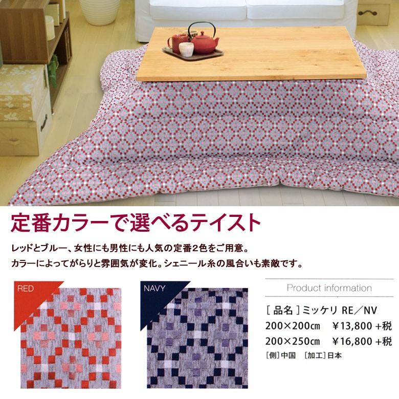 こたつ布団 洗える こたつ掛け布団 正方形 200×200cm MICHEL ミッケリ 日本製 おしゃれ 北欧 レッド ネイビー 民族柄 モダン | イケヒコ | 05
