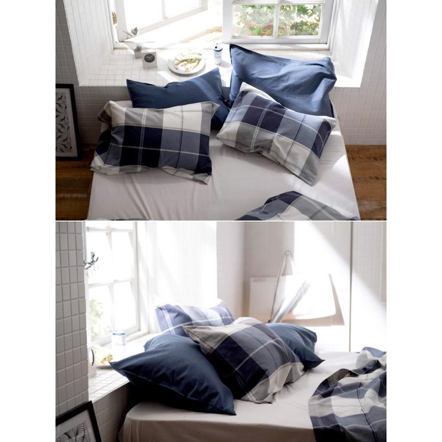 Fab the Home アクロス 掛け布団カバー シングルロング 150×210cm 綿100％ チェック チェック柄 ネイビー ブルー おしゃれ 北欧 カジュアル ファブザホーム |  | 07