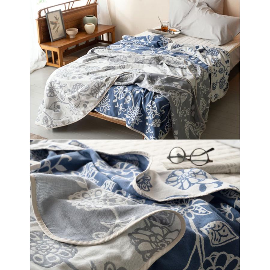 ガーゼケット シングル 140×200cm 綿100％ 合わせ式 エイジア 花 ボタニカル アジアン リゾート モダン 上品 かわいい エスニック Fab the Home |  | 08