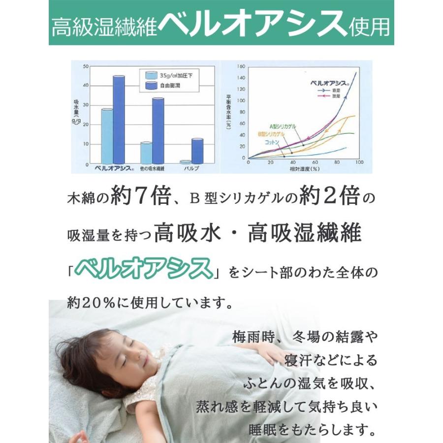 除湿シート 快眠ドライPlus ダブル 帝人ベルオアシス使用 センサー付き 防ダニ 防臭 抗菌 除湿マット 吸湿 シリカゲル 吸湿 吸湿 日本製 | TEIJIN | 02