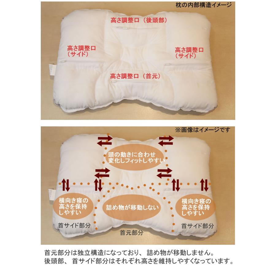 枕 まくら 東京西川 ファインスムーズ ファインクオリティ 備長炭パイプ 硬さ：かため ワイドサイズ  70×43cm 高さ調整できる 洗える枕 | 西川 | 08