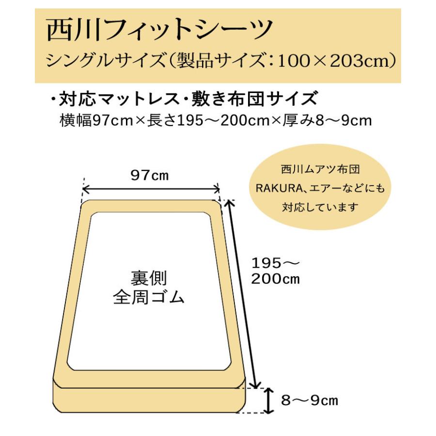 昭和西川 ムアツ布団 カバー 西川 ムアツシーツ シングル 横幅97cm用