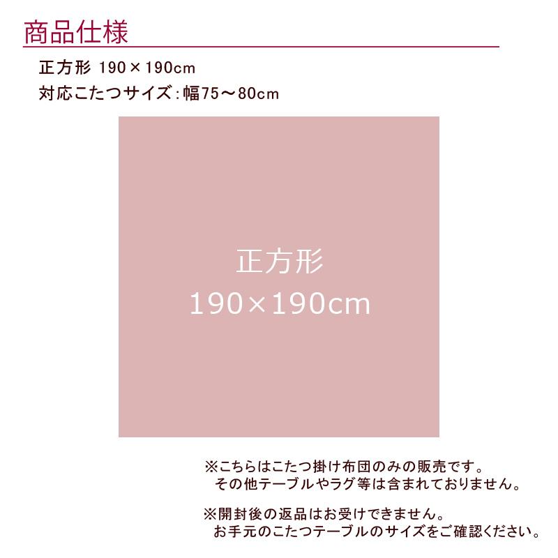 こたつ布団 正方形 190×190cm 【TSUMUGI つむぎ】 こたつ掛け布団とカバーのセット 洗える 暖かい 温かい 薄掛け 北欧 可愛い おしゃれ マルチカバー |  | 07