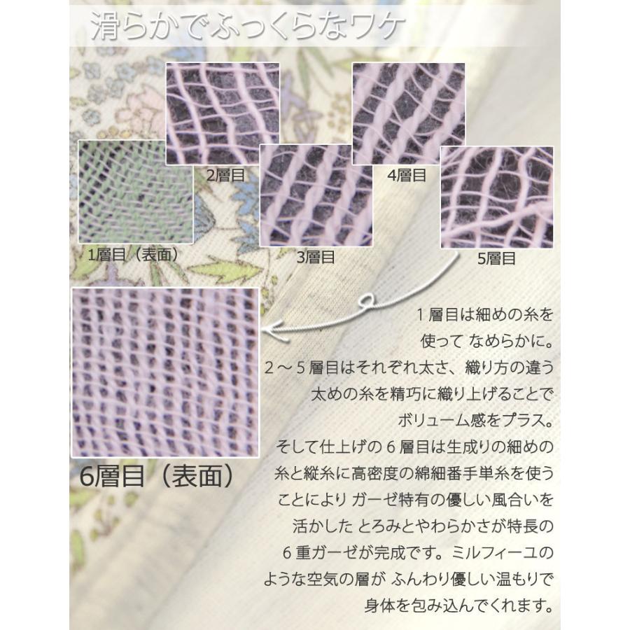 日本製 6重ガーゼケット 花柄 ベビー クォーター サイズ 70×100cm fuwara 蒲郡産 ガーゼケット 可愛い 赤ちゃん ベビー 子ども 肌掛け お昼寝 小花柄 花 |  | 03