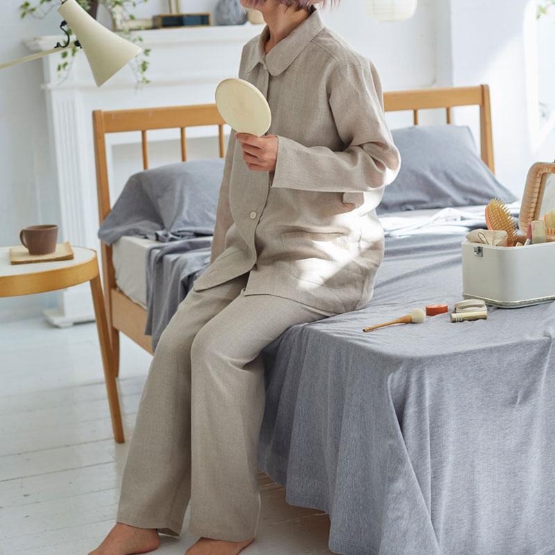 パジャマ レディース ルームウエア 部屋ぎ おしゃれ ファインリネン 長袖 ナチュラル シンプル 天然素材 リネン 麻 北欧 Fab the home |  | 08
