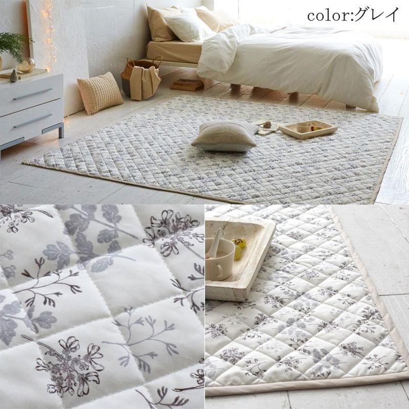 Fab the Home キルトラグ ラグ カーペット ハーベスト L 190×240cm 絨毯 ホットカーペット 2畳 おしゃれ 花柄 シンプル 上品 可愛い 北欧 春 夏 爽やか |  | 09