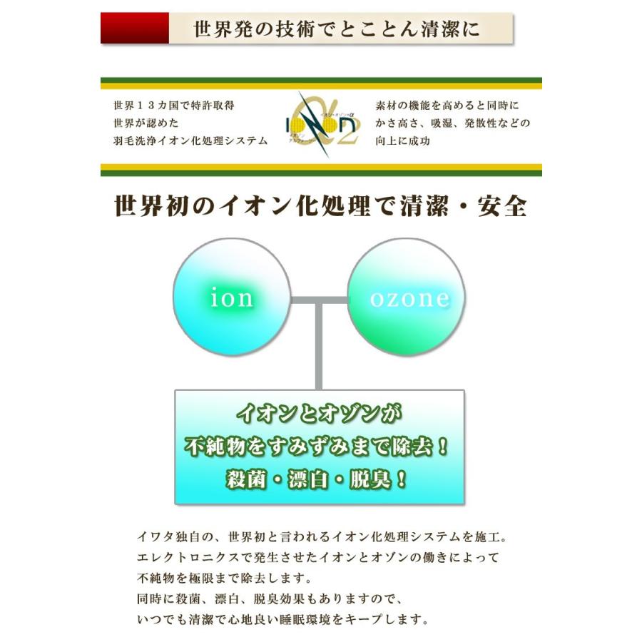 イワタ ダウンパッド／羽毛敷きパッド　シングルサイズ100×200cm マスコビーダックダウン使用 冷え性 寒がり ダウン 羽毛寝具 iwata 岩田 羽毛 敷きパッド_7