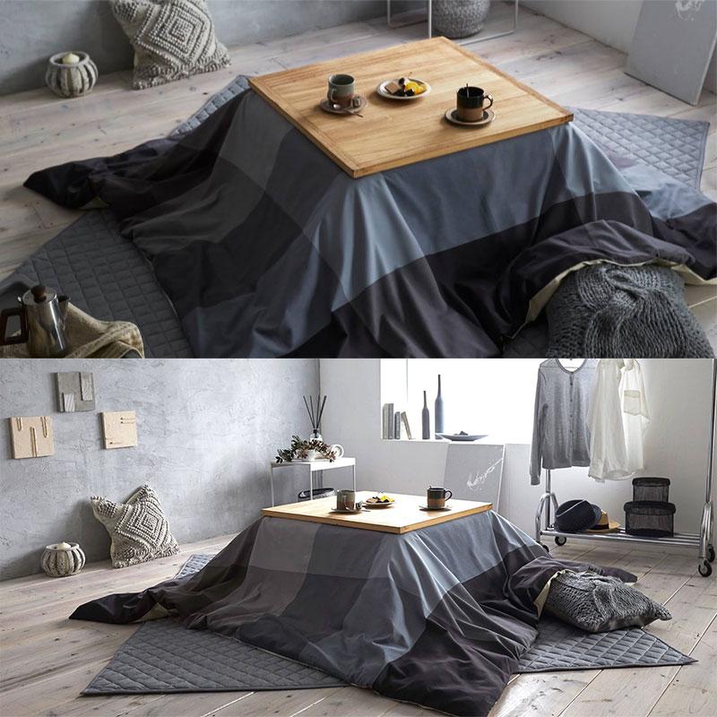 Fab the home こたつ掛け布団カバー ブロックス 正方形 200×200cm 綿 ツイル チェック 北欧 シンプル おしゃれ 青 ブルー グレー チャコール 黒 メンズ こたつ |  | 09