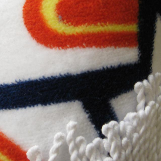 丸眞 バスタオル ラウンドビーチタオル ブルーコーム/セルパターン