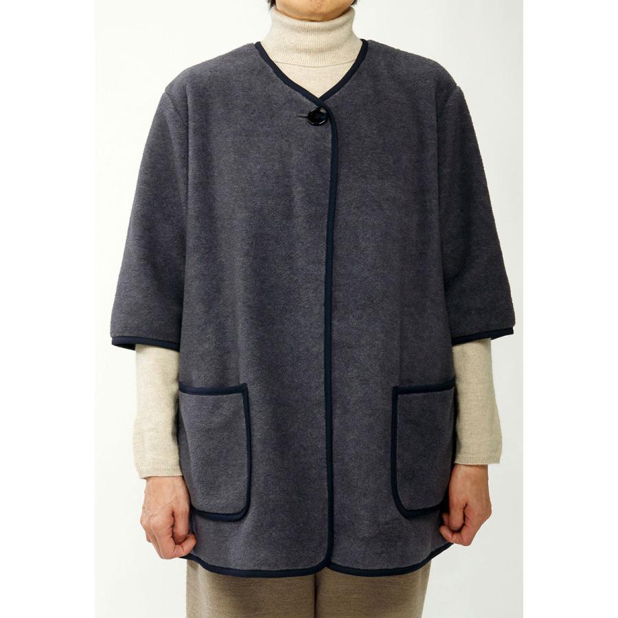 メリノン ルームウェア フリーサイズ ブルーグレー/ベージュ 羊毛 ウール WOOL 日本製の画像
