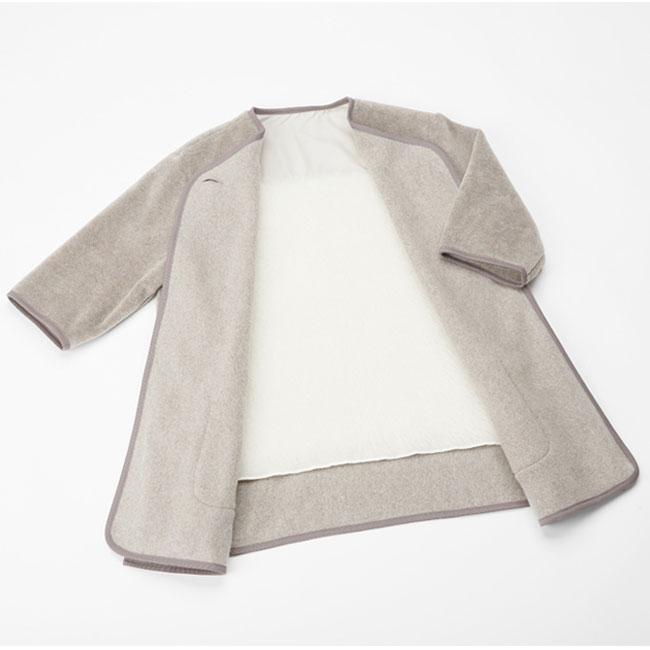 メリノン ルームウェア フリーサイズ ブルーグレー/ベージュ 羊毛 ウール WOOL 日本製の画像
