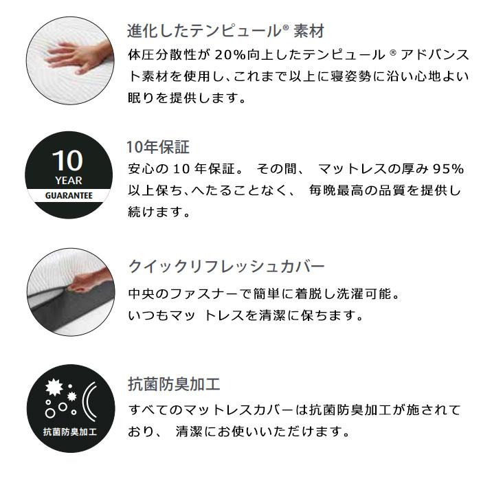 日本新品 TEMPUR Pro テンピュール プロ ベッドマットレス tempur ダブル かため