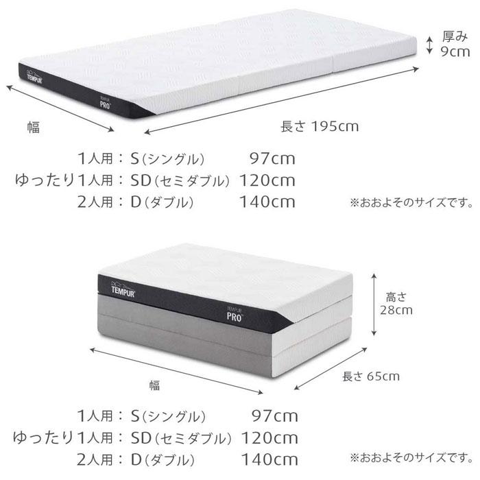 TEMPUR Pro Futon テンピュール プロ フトン tempur ふとん 敷布団 折りたたみ マットレス  三つ折り 新生活 セミダブル｜sleeproom｜05