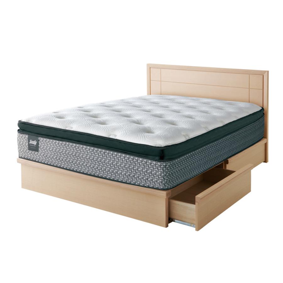 アンビット2  ベッドフレーム DR ドロアー 引き出し付 ナチュラル ダークブラウン ダブルワイド DWサイズ シーリー 日本製 送料組立設置無料 アッシュ無垢 | Sealy | 01