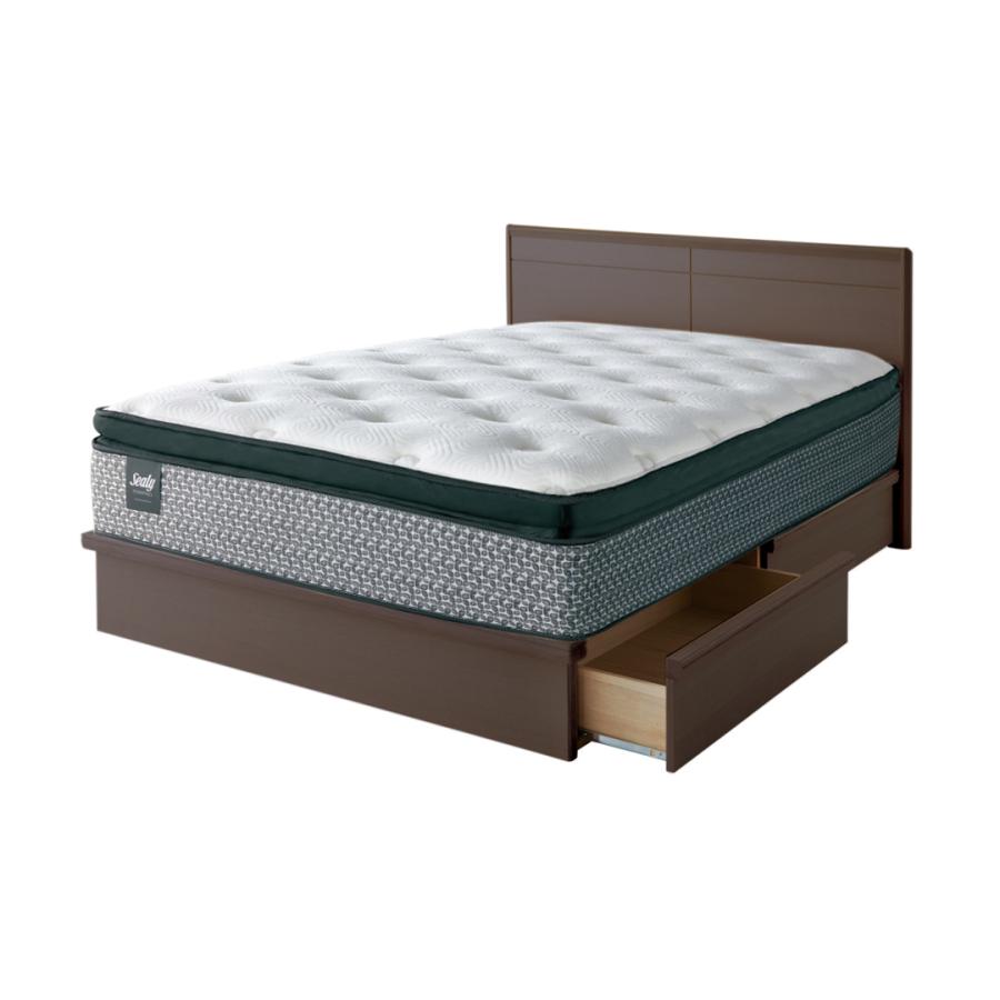 アスペン2 ベッドフレーム DR ドロアー 引き出し付 ナチュラル ダークブラウン ダブルワイド DWサイズ シーリー 日本製 送料組立設置無料 アッシュ無垢 | Sealy | 02