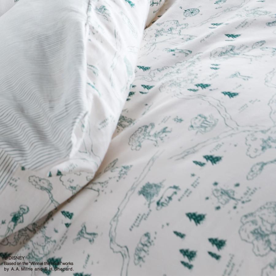 Dサイズ掛けふとんカバー FCPC01 ダブル 日本製 綿100% サテン生地 グリーン/イエロー/ボタニカル ディズニーコレクションバイシーリー プーさん | Sealy | 01