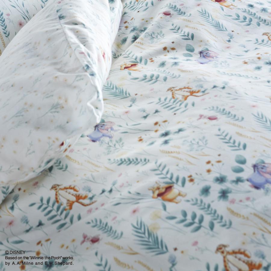 Dサイズ掛けふとんカバー FCPC01 ダブル 日本製 綿100% サテン生地 グリーン/イエロー/ボタニカル ディズニーコレクションバイシーリー プーさん | Sealy | 03