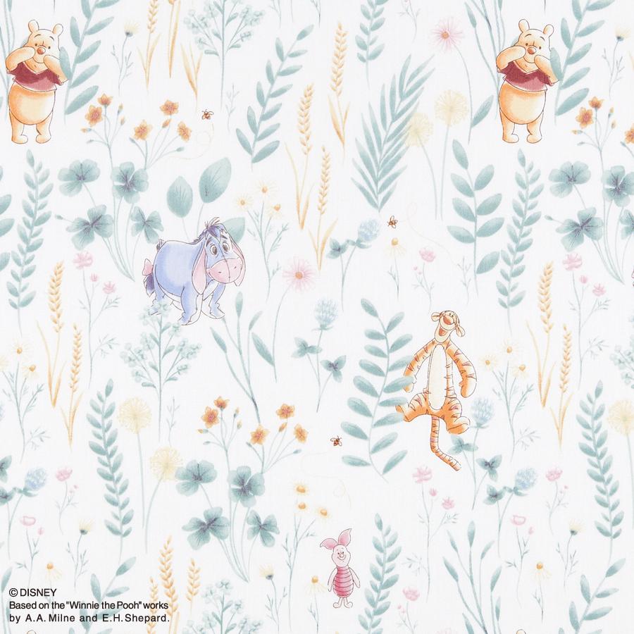 SDサイズ掛けふとんカバー FCPC01 セミダブル 日本製 綿100% サテン生地 グリーン/イエロー/ボタニカル ディズニーコレクションバイシーリー プーさん | Sealy | 08