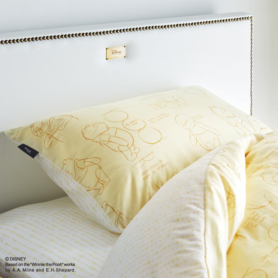 ピローケース 枕カバー 65×45cm PP01 枕カバー 日本製 綿100% サテン生地 グリーン/イエロー/ボタニカル ディズニーコレクションバイシーリー プーさん | Sealy | 06