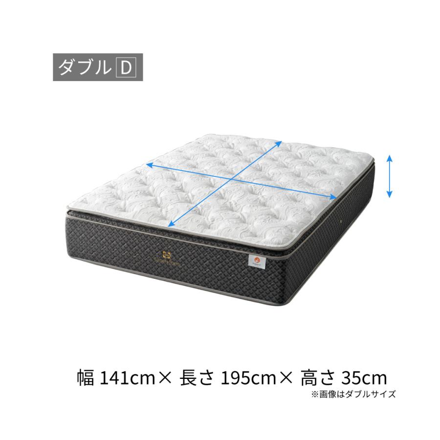 マットレス エメラルド4 クラウンジュエル ダブル Dサイズ シーリー 日本製 送料無料 高さ35cm 腰部補強 ポリジン加工 抗菌防臭 ピロートップ仕様 | Sealy | 05