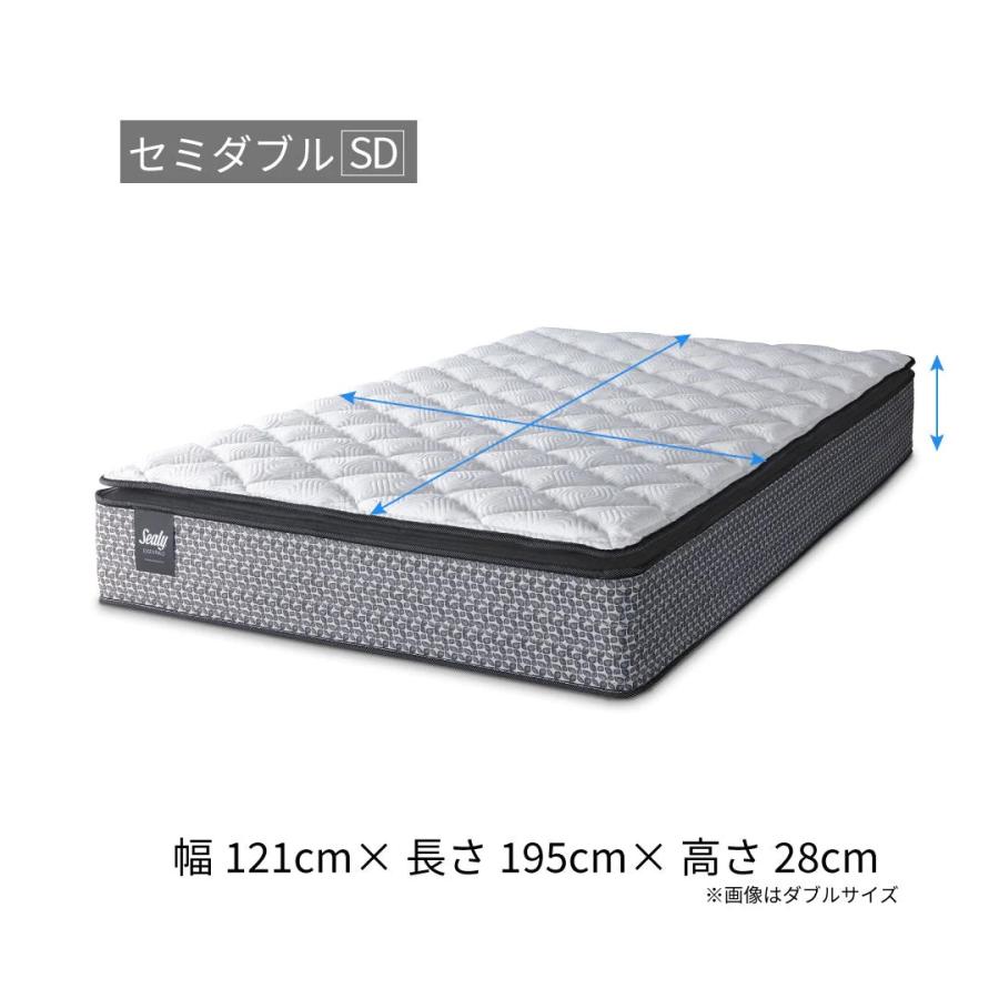 マットレス エッセンシャルズPT レスポンス セミダブル SDサイズ シーリー 日本製 送料無料 高さ28cm 腰部補強 ホテルの寝心地 正しい寝姿勢 | Sealy | 05