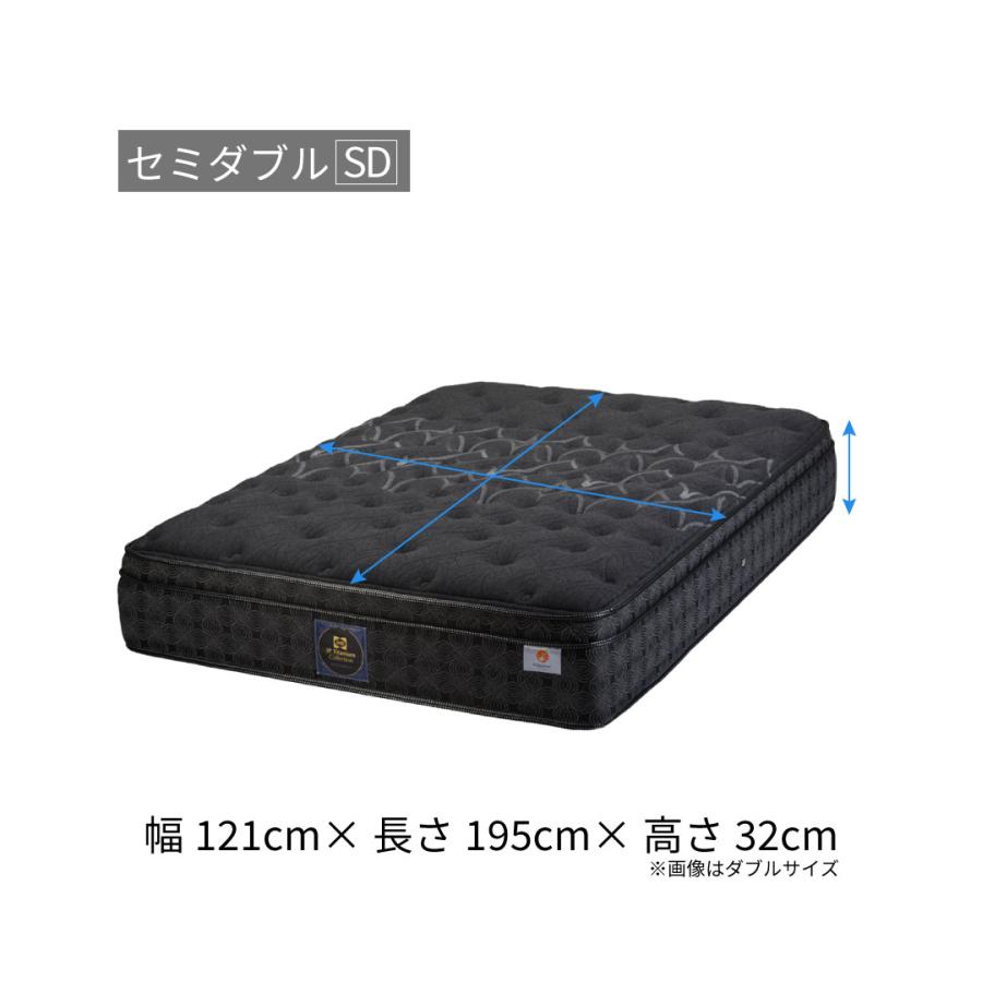 マットレス エバンス3 チタンコレクション セミダブル SDサイズ シーリー 日本製 送料無料 高さ32cm 腰部補強 熱分散 ポリジン加工 抗菌防臭