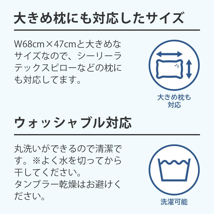 ピローケース スムースアイスピローケース 枕カバー 封筒型 アイスブルー 接触冷感 ひんやり 涼しい 冷たい  ニット素材 光沢感 幅68 x 長さ47cm |  | 03