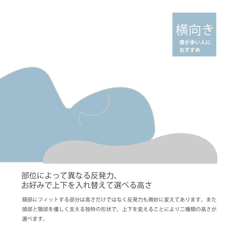 枕 エルゴノミック ピロー ラテックス 横向き寝 選べる高さ 60x 39x10cm 専用抗菌ピローケース付き マルチエアホール | Sealy | 03