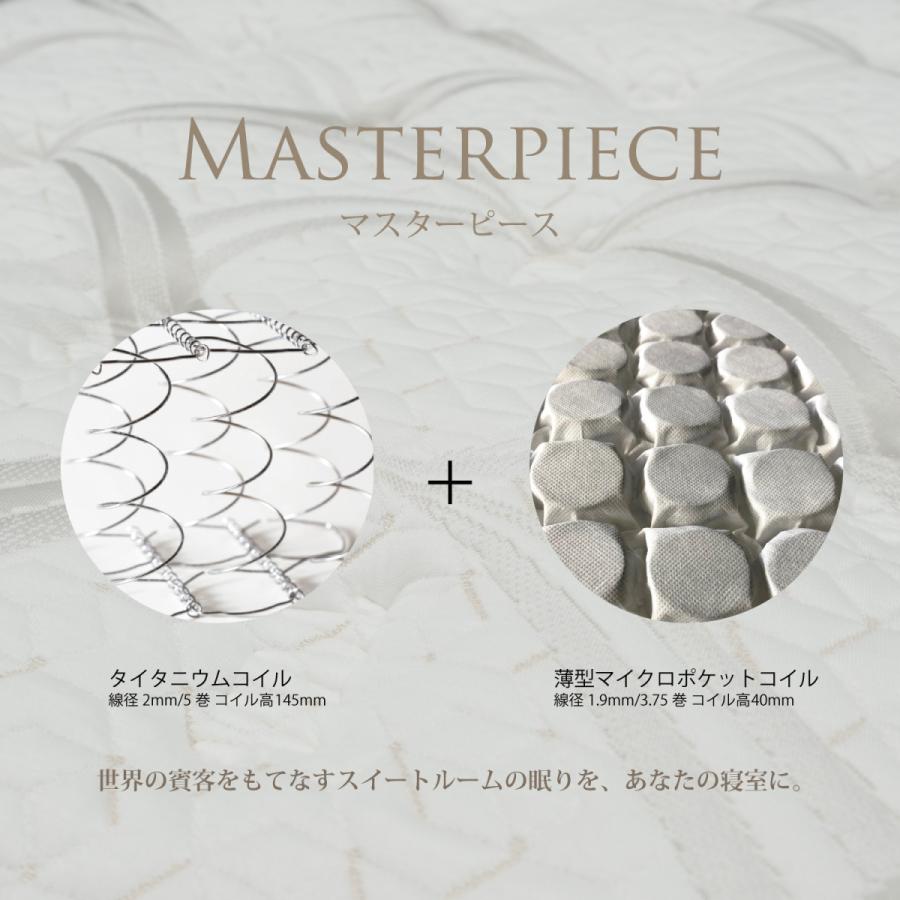 マットレス マスターピースDEPT ダブルワイド DWサイズ 高さ40cm 柔らかい 寝返りしやすい 包み込む寝心地 ポケットコイル  ポリジン加工 抗菌防臭の画像