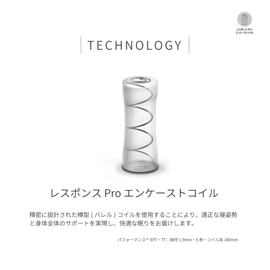 ポケットコイルマットレス パフォーマンスEPT2 マットレス レスポンス ダブル Dサイズ シーリー 日本製 送料無料 腰部補強 ユーロピロートップ やわらか | Sealy | 06