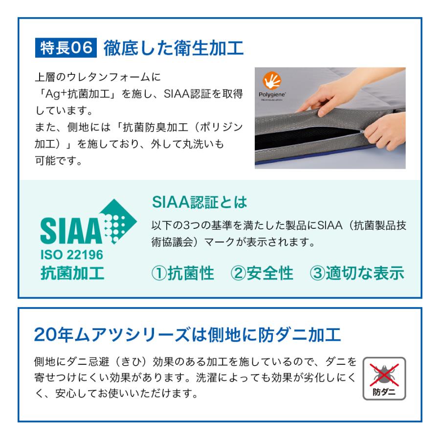 マットレス シングル 折りたたみ 三つ折り ムアツふとん 昭和西川公式 20年ムアツ X 体圧分散 厚さ10cm 除湿パッドプレゼント対象｜sleepspa｜15