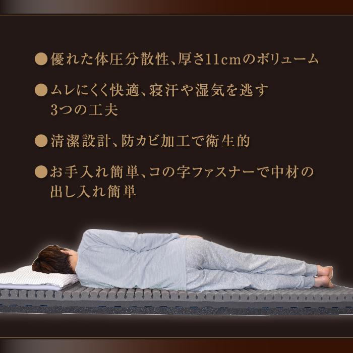西川 東京西川 マットレス Body Pillow Premium セミダブル かため ハード ウレタンマットレス 高反発マットレス ３つ折りマットレス 寝具 体圧分散の画像