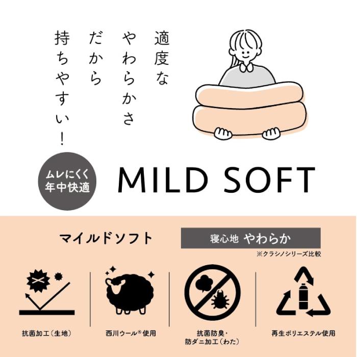東京西川 クラシノ 敷きふとん マイルドソフト 抗菌加工 やわらか シングル 日本製 西川 抗菌 清潔 軽量 軽い 寝具 敷き布団 敷布団 AD05249023 CA5001_3